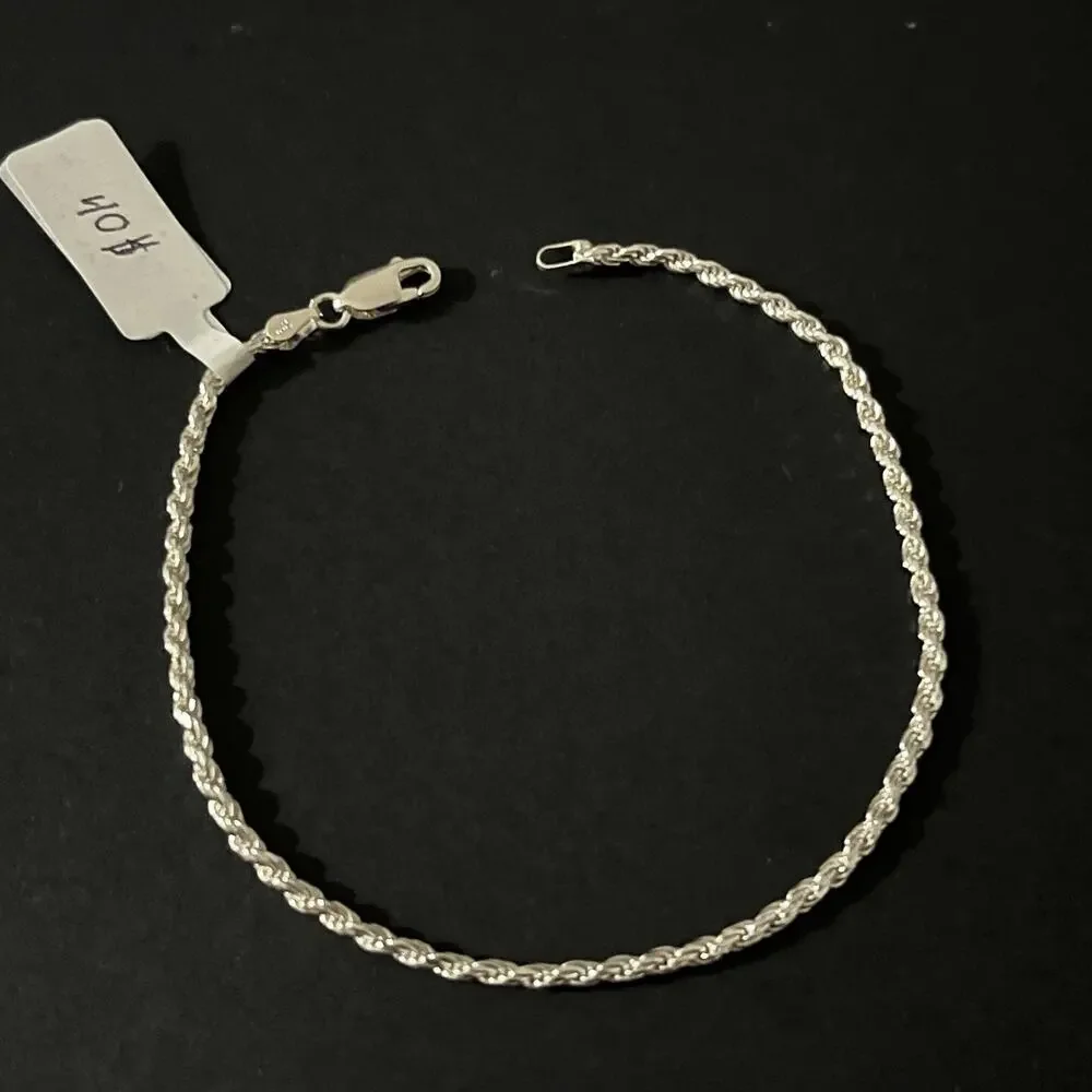 Esclava De Plata 925 Con Tejido Rope - 9 Inch